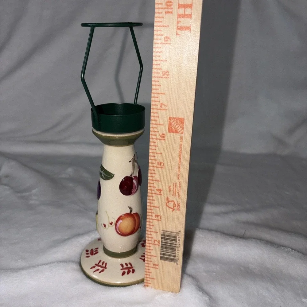 Vintage Noble Excellence Napa Valley Fruit Motif Candle Holder Base Only 80s EUC